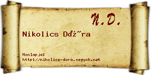 Nikolics Dóra névjegykártya