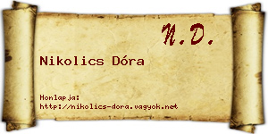 Nikolics Dóra névjegykártya